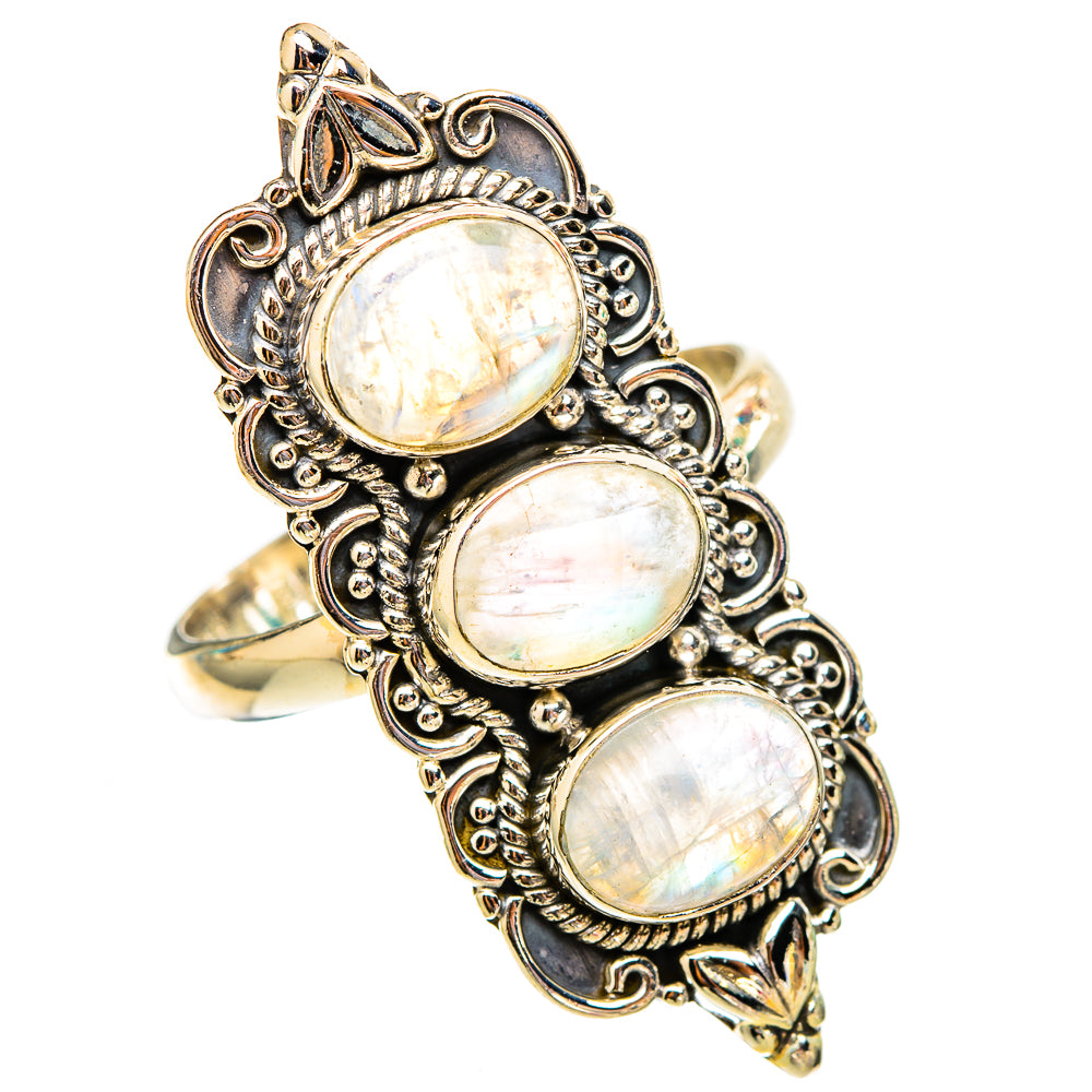Rainbow Moonstone Rings handcrafted by Anasilvercos - RING117621 - Photo 2