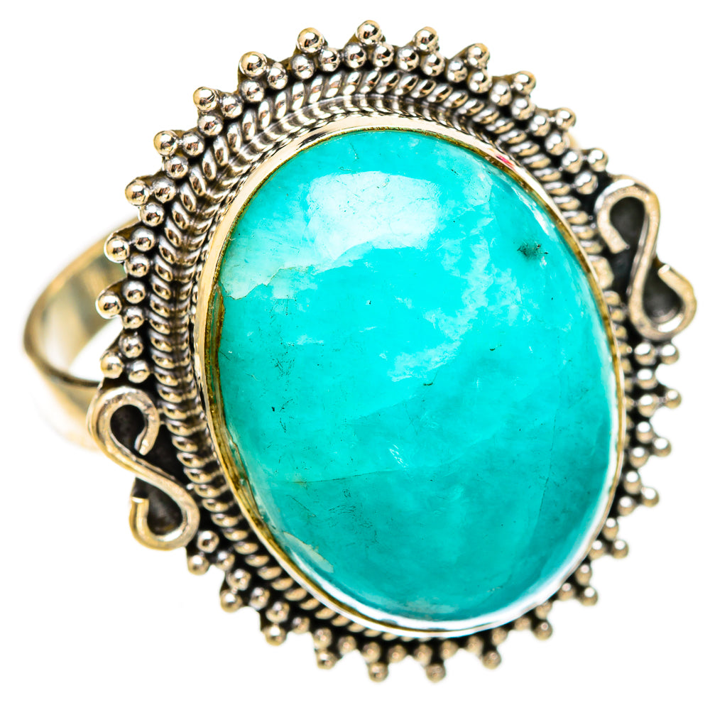 Peruvian Amazonite Rings handcrafted by Anasilvercos - RING117630 - Photo 2