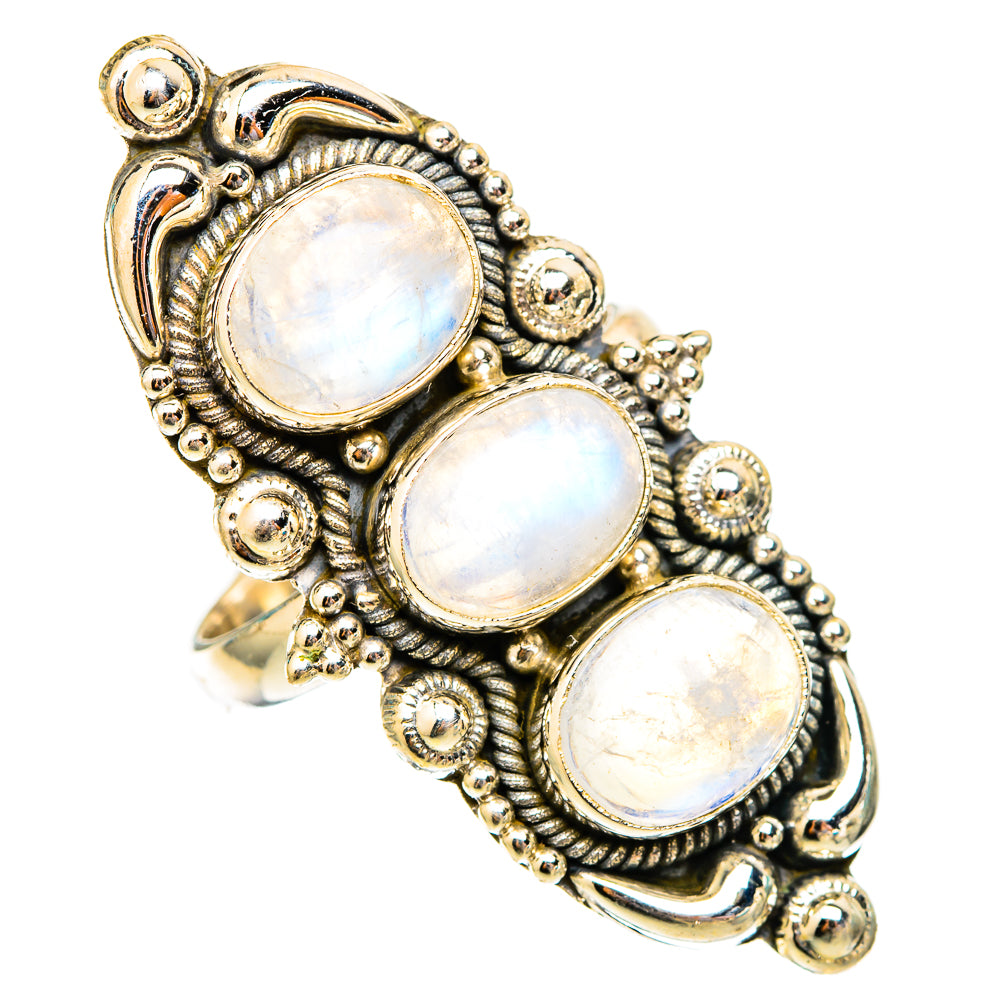 Rainbow Moonstone Rings handcrafted by Anasilvercos - RING117647 - Photo 2
