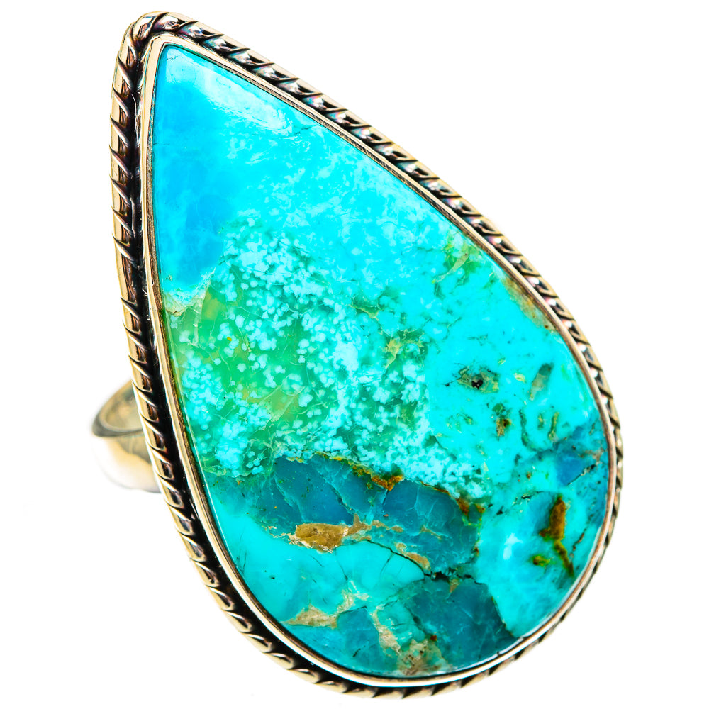 Peruvian Chrysocolla Rings handcrafted by Anasilvercos - RING117663 - Photo 2