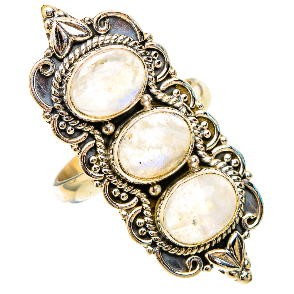 Rainbow Moonstone Rings handcrafted by Anasilvercos - RING117679 - Photo 2