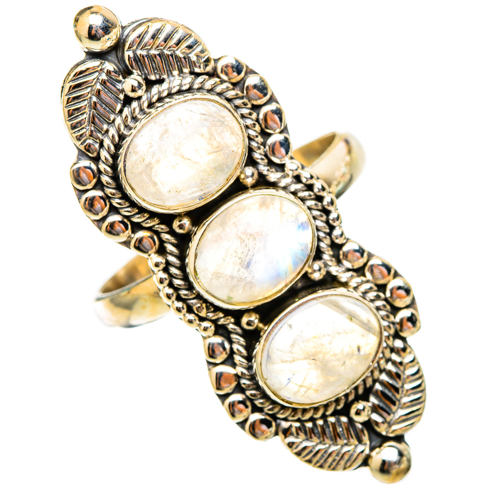 Rainbow Moonstone Rings handcrafted by Anasilvercos - RING117680 - Photo 2