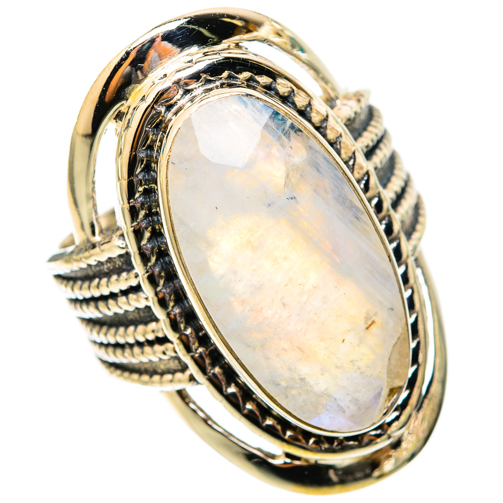 Rainbow Moonstone Rings handcrafted by Anasilvercos - RING117720 - Photo 2