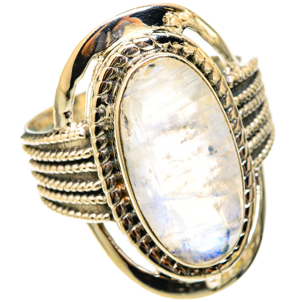 Rainbow Moonstone Rings handcrafted by Anasilvercos - RING117753 - Photo 2