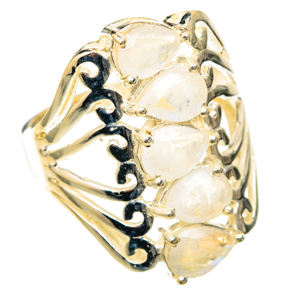Rainbow Moonstone Rings handcrafted by Anasilvercos - RING117782 - Photo 2