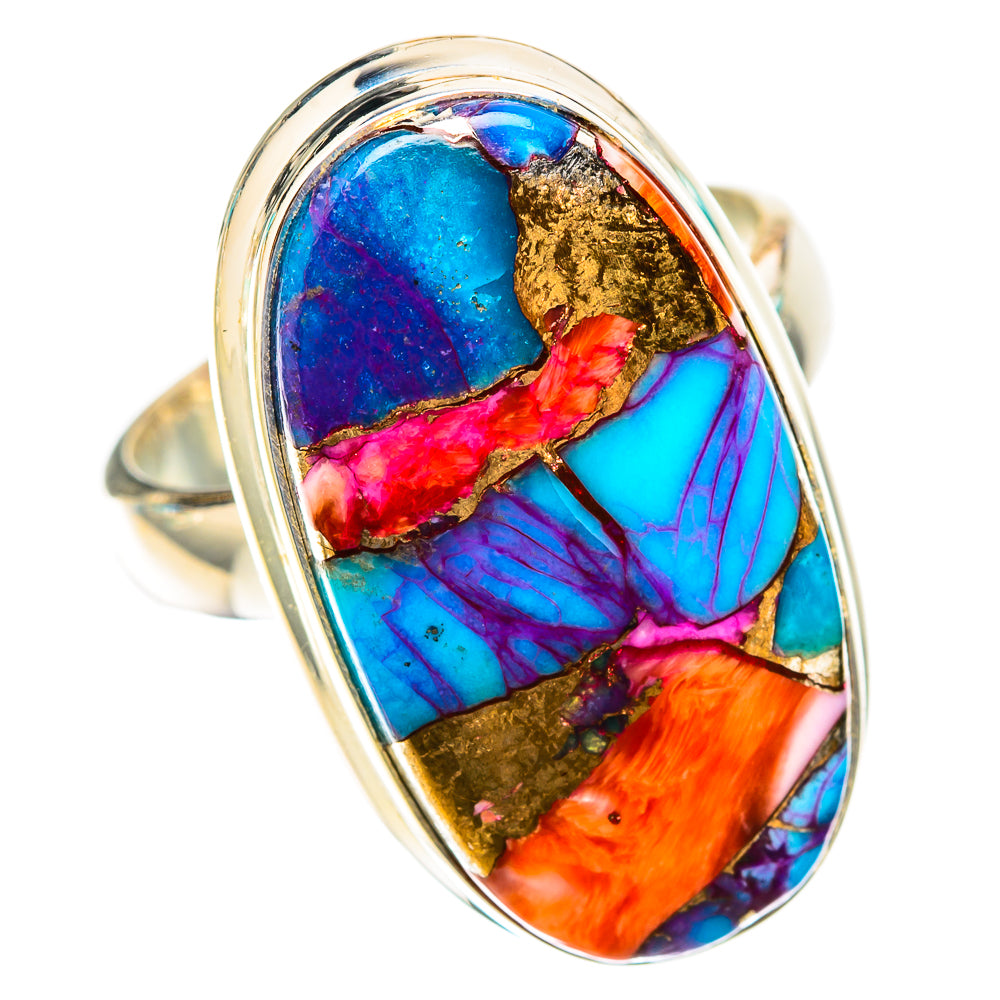 Kingman Pink Dahlia Turquoise Rings handcrafted by Anasilvercos - RING117784 - Photo 2