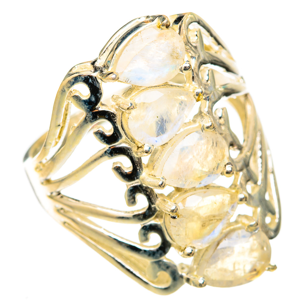 Rainbow Moonstone Rings handcrafted by Anasilvercos - RING117814 - Photo 2