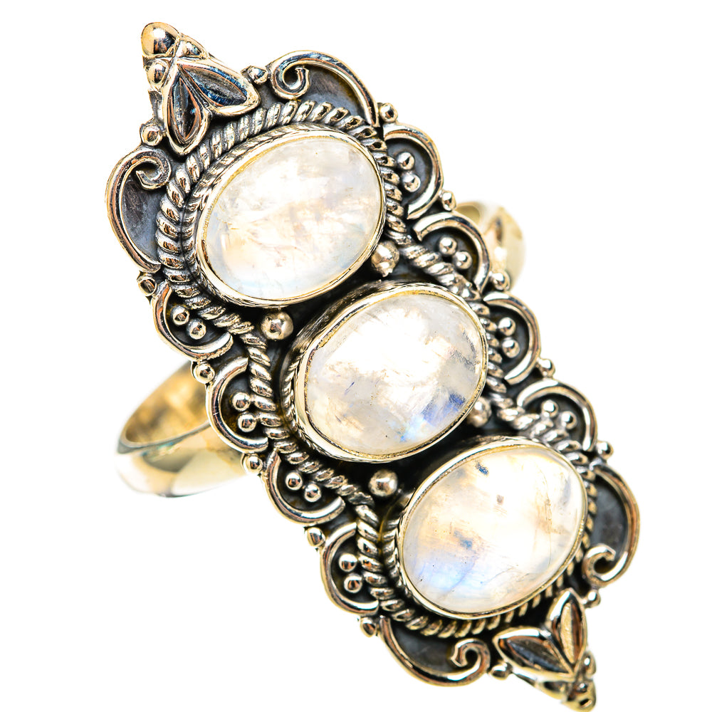 Rainbow Moonstone Rings handcrafted by Anasilvercos - RING117871 - Photo 2