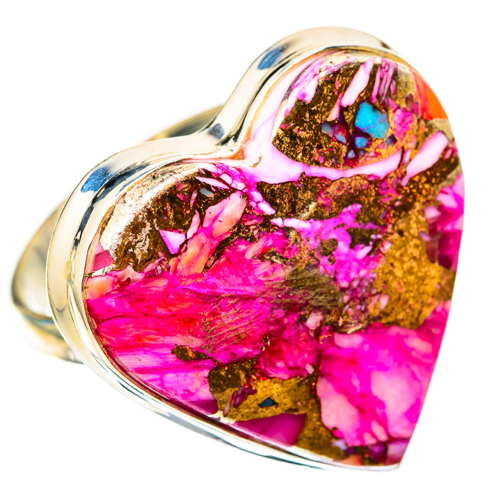 Kingman Pink Dahlia Turquoise Rings handcrafted by Anasilvercos - RING117897 - Photo 2