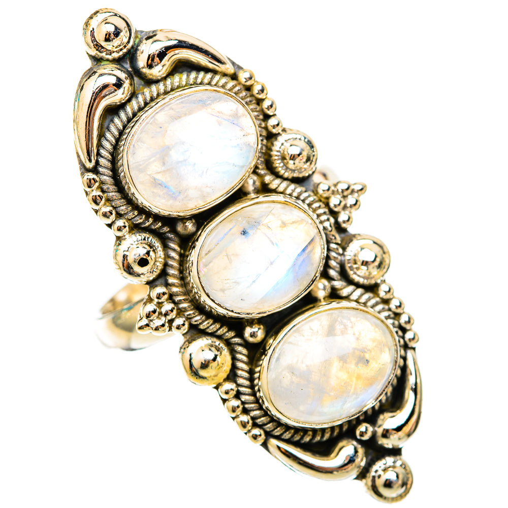 Rainbow Moonstone Rings handcrafted by Anasilvercos - RING117903 - Photo 2