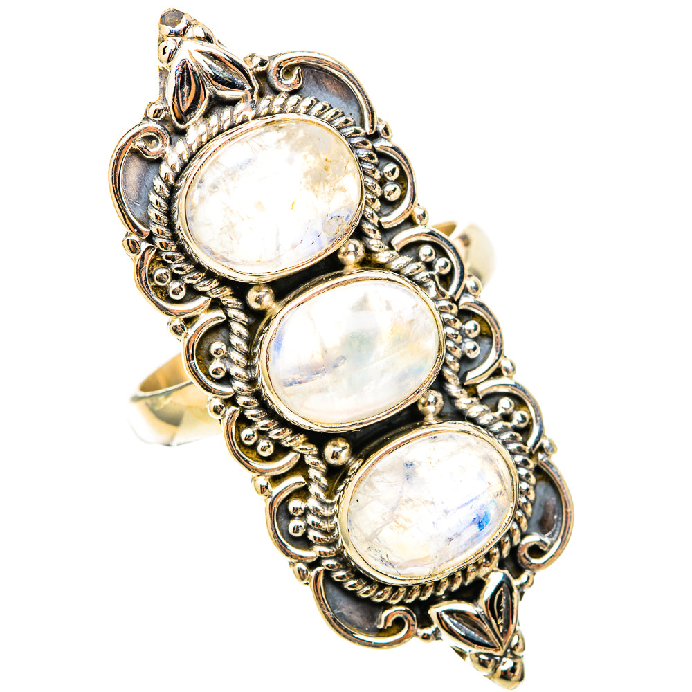 Rainbow Moonstone Rings handcrafted by Anasilvercos - RING117904 - Photo 2