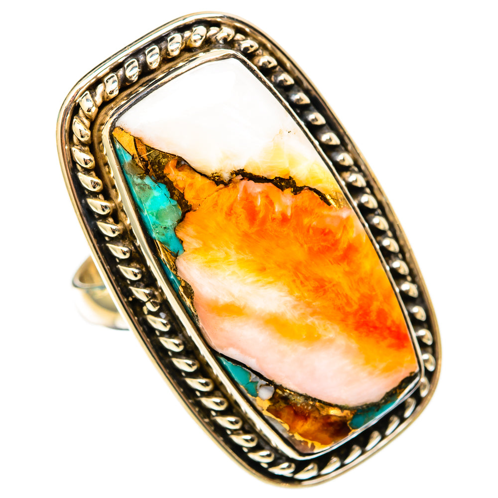 Spiny Oyster Turquoise Rings handcrafted by Anasilvercos - RING117905 - Photo 2