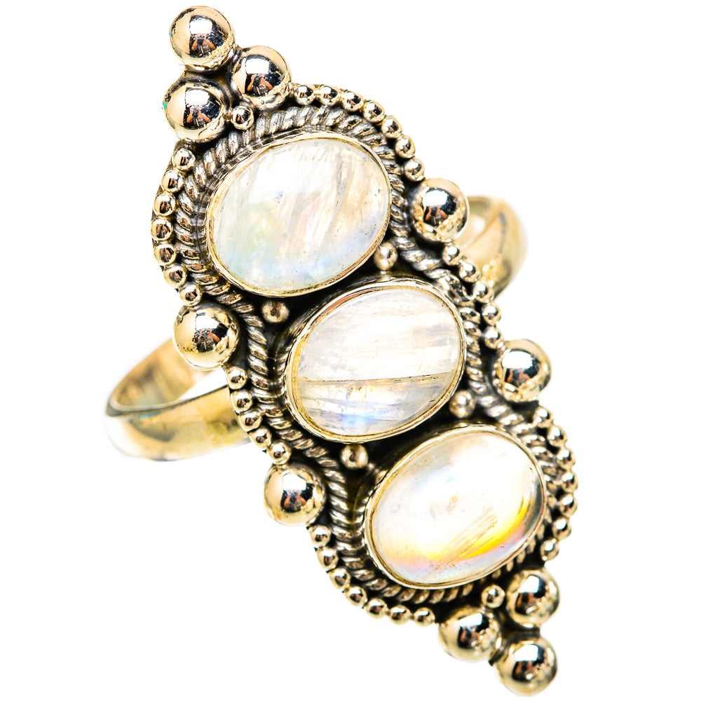 Rainbow Moonstone Rings handcrafted by Anasilvercos - RING117928 - Photo 2