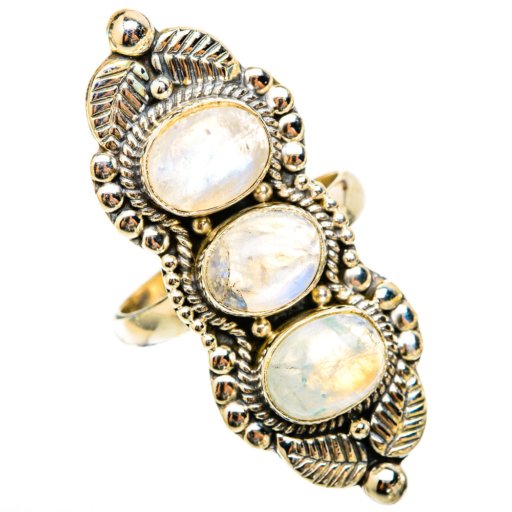 Rainbow Moonstone Rings handcrafted by Anasilvercos - RING117929 - Photo 2