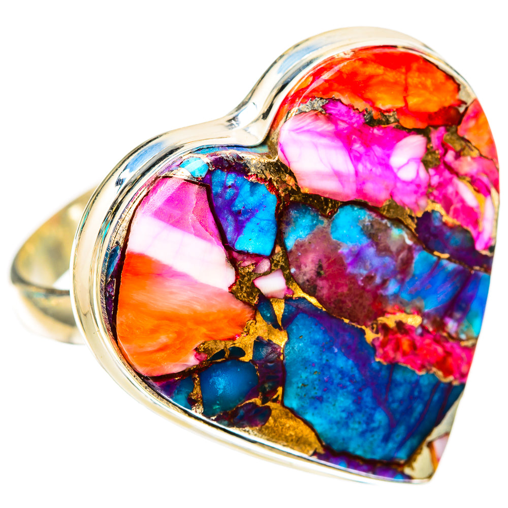 Kingman Pink Dahlia Turquoise Rings handcrafted by Anasilvercos - RING117932 - Photo 2