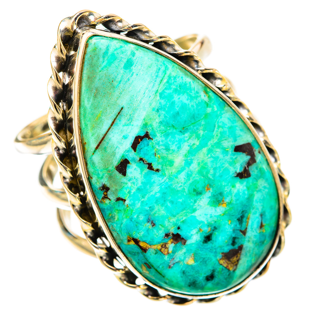 Peruvian Chrysocolla Rings handcrafted by Anasilvercos - RING117943 - Photo 2