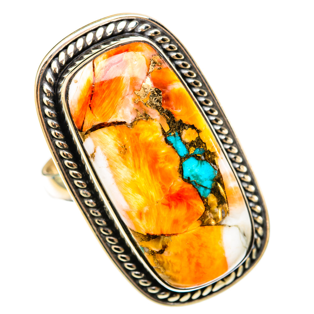 Kingman Pink Dahlia Turquoise Rings handcrafted by Anasilvercos - RING117975 - Photo 2