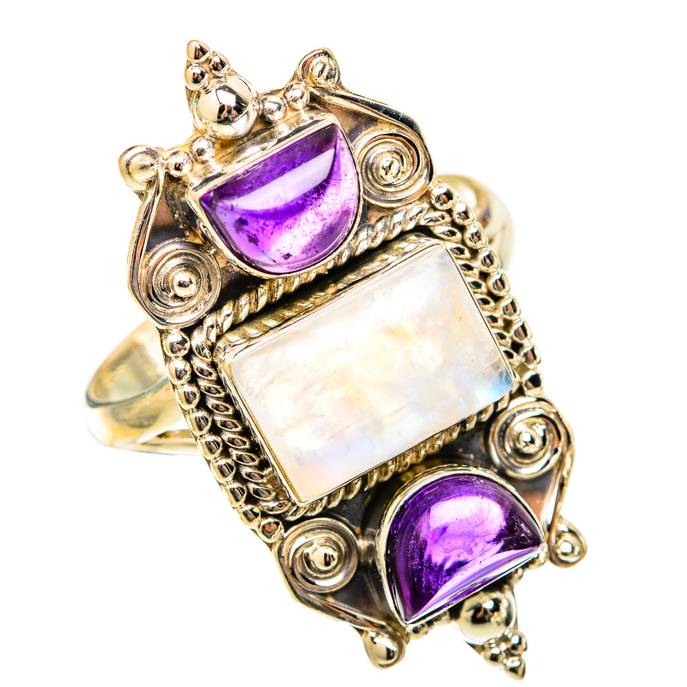 Rainbow Moonstone Rings handcrafted by Anasilvercos - RING117978 - Photo 2