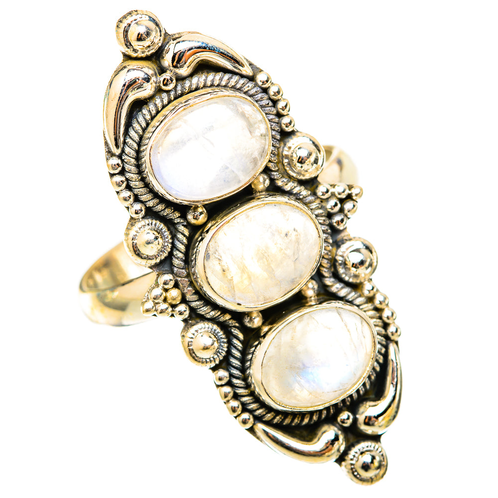 Rainbow Moonstone Rings handcrafted by Anasilvercos - RING117983 - Photo 2