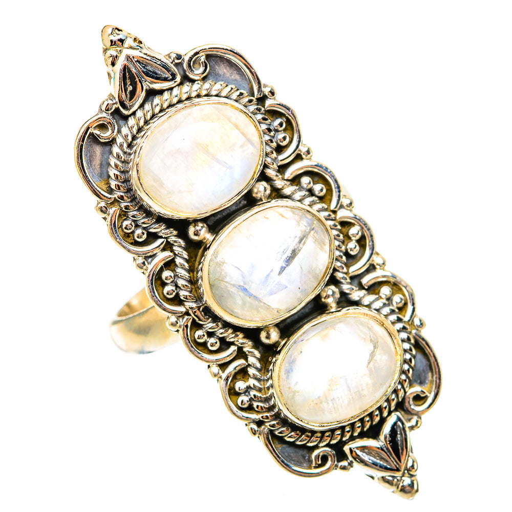 Rainbow Moonstone Rings handcrafted by Anasilvercos - RING117996 - Photo 2