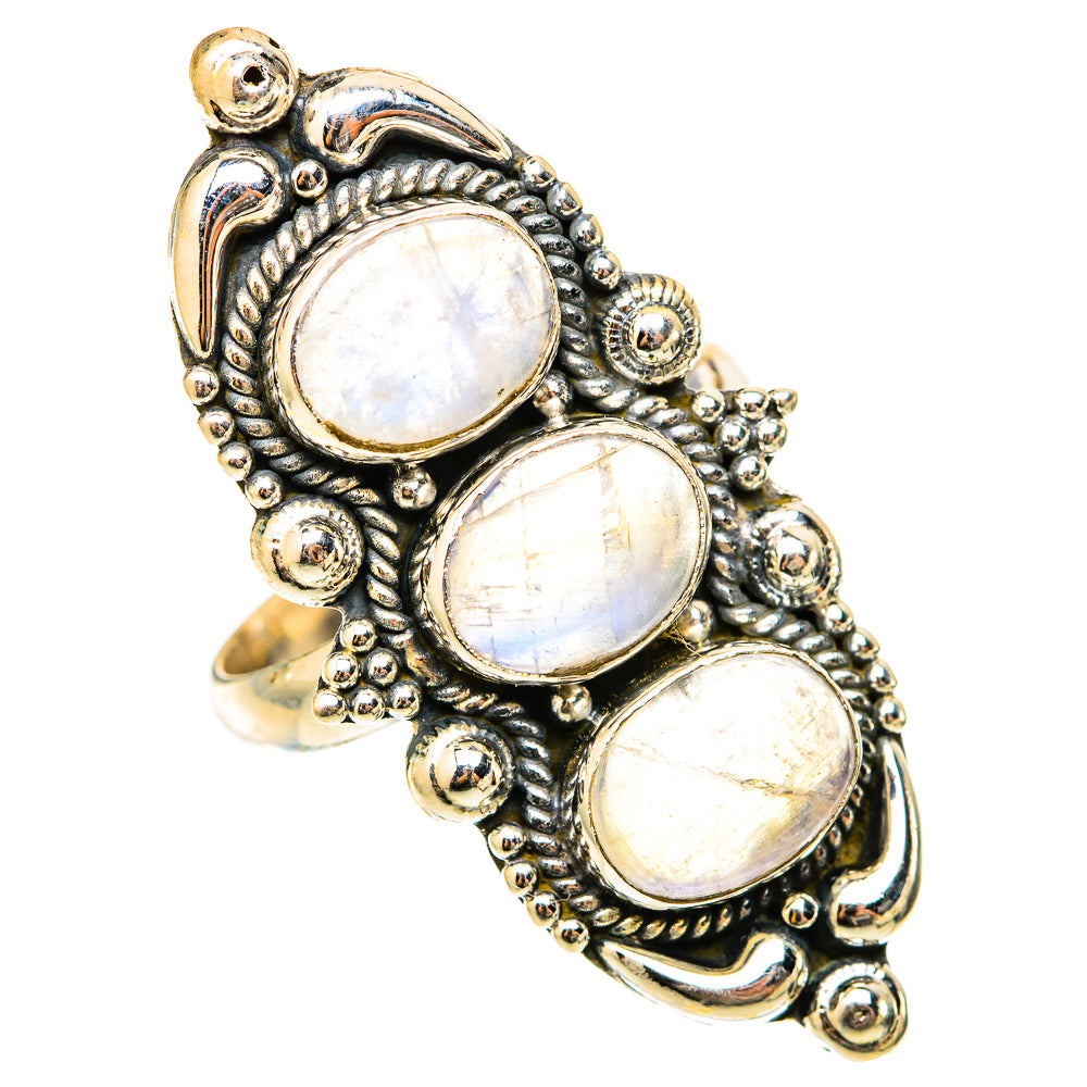 Rainbow Moonstone Rings handcrafted by Anasilvercos - RING117997 - Photo 2