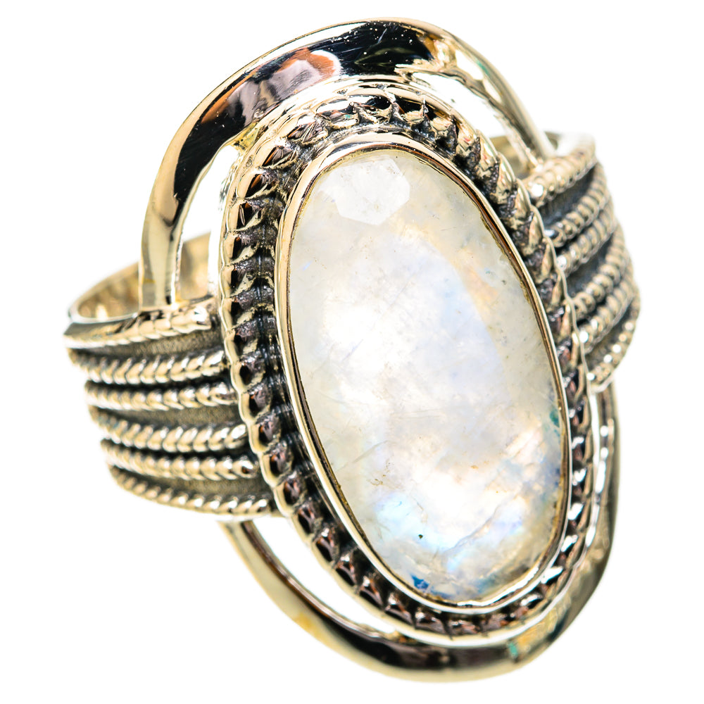 Rainbow Moonstone Rings handcrafted by Anasilvercos - RING118017 - Photo 2