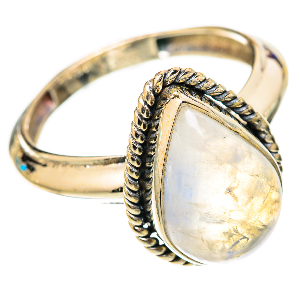Rainbow Moonstone Rings handcrafted by Anasilvercos - RING118019 - Photo 2