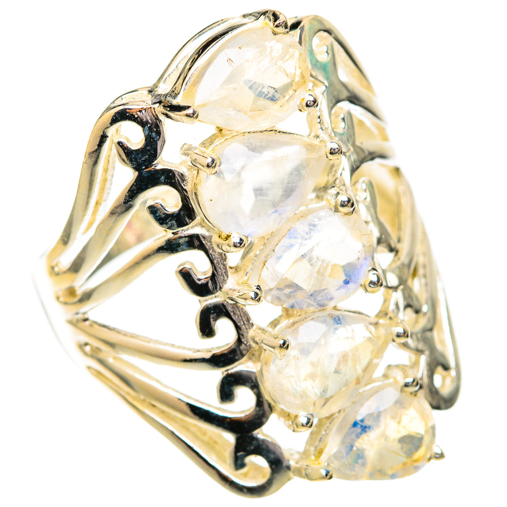 Rainbow Moonstone Rings handcrafted by Anasilvercos - RING118041 - Photo 2