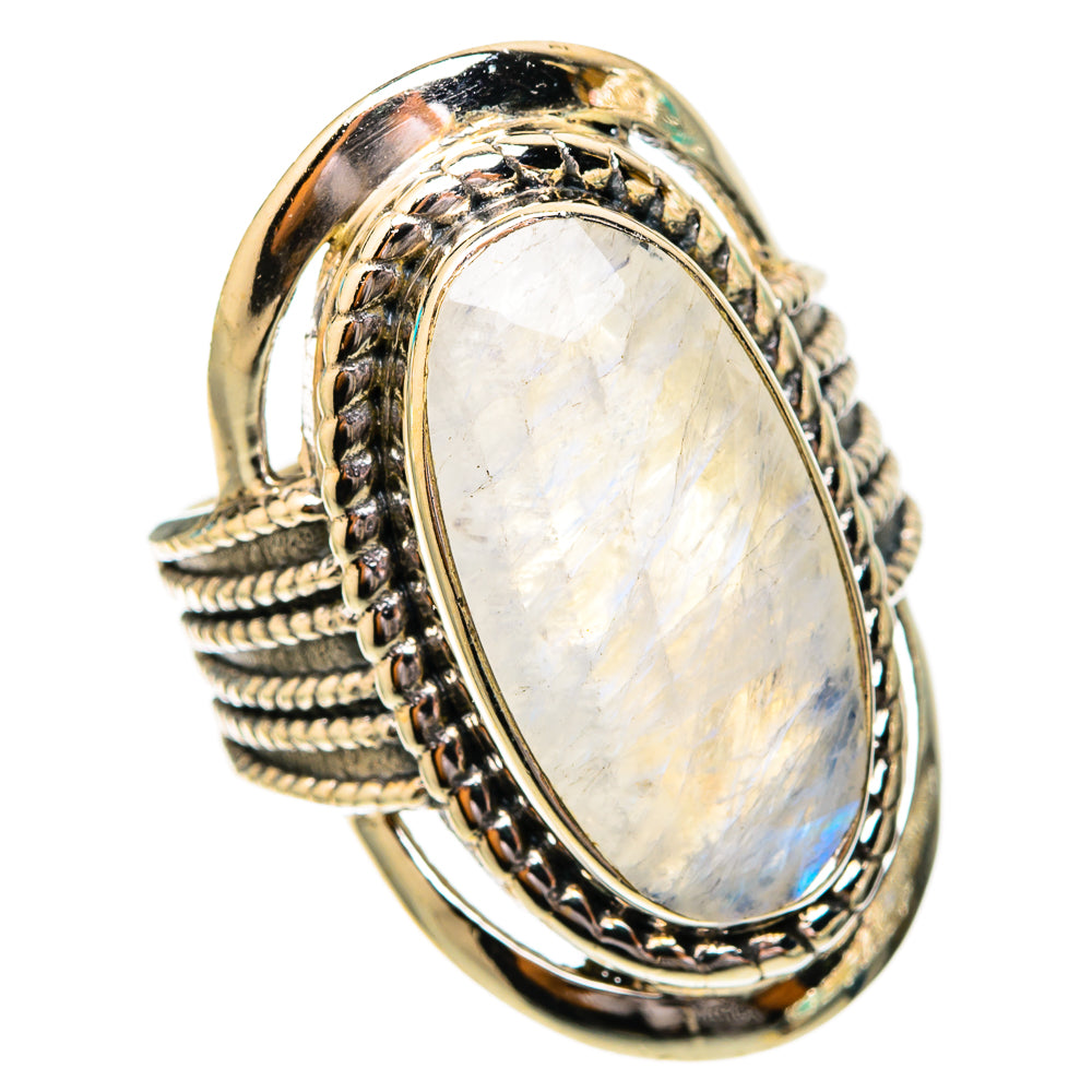 Rainbow Moonstone Rings handcrafted by Anasilvercos - RING118058 - Photo 2