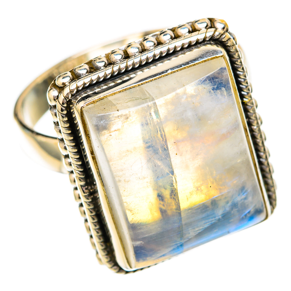 Rainbow Moonstone Rings handcrafted by Anasilvercos - RING118062 - Photo 2