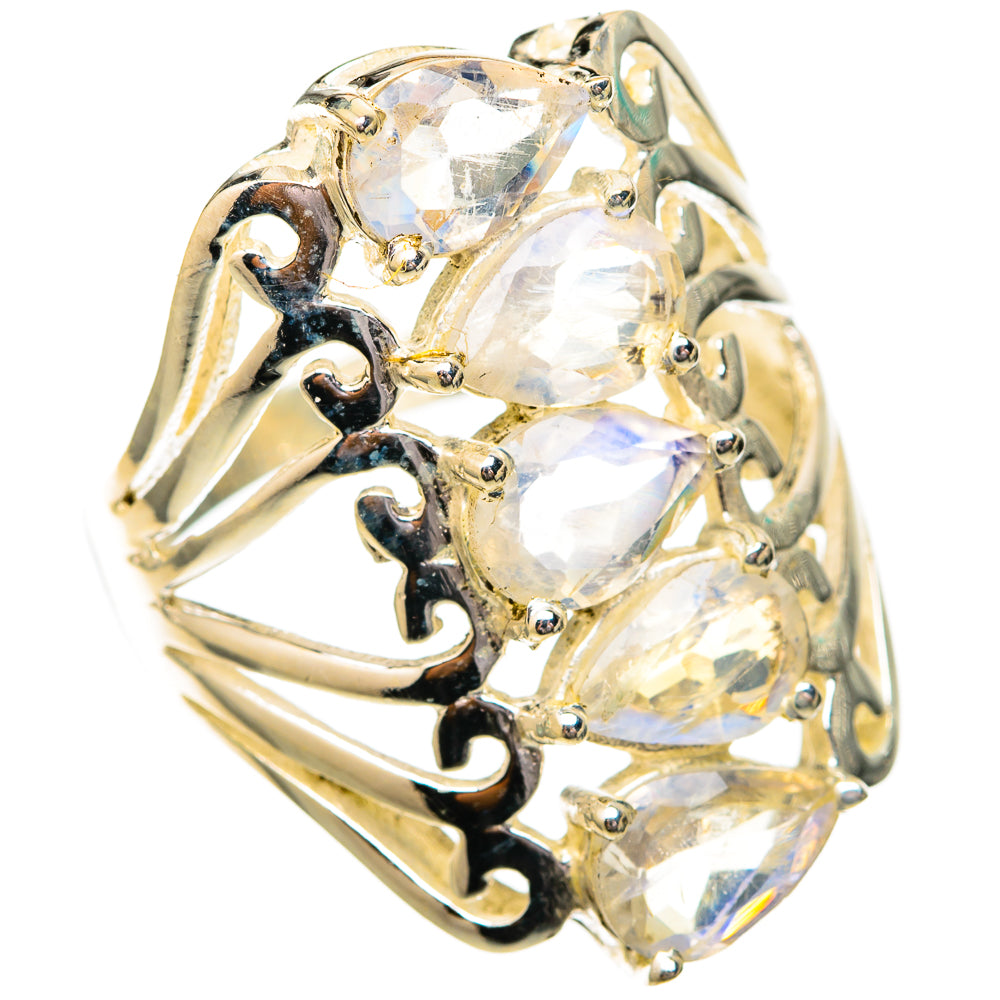 Rainbow Moonstone Rings handcrafted by Anasilvercos - RING118079 - Photo 2