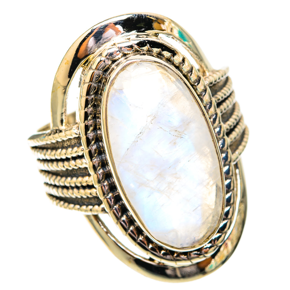 Rainbow Moonstone Rings handcrafted by Anasilvercos - RING118098 - Photo 2