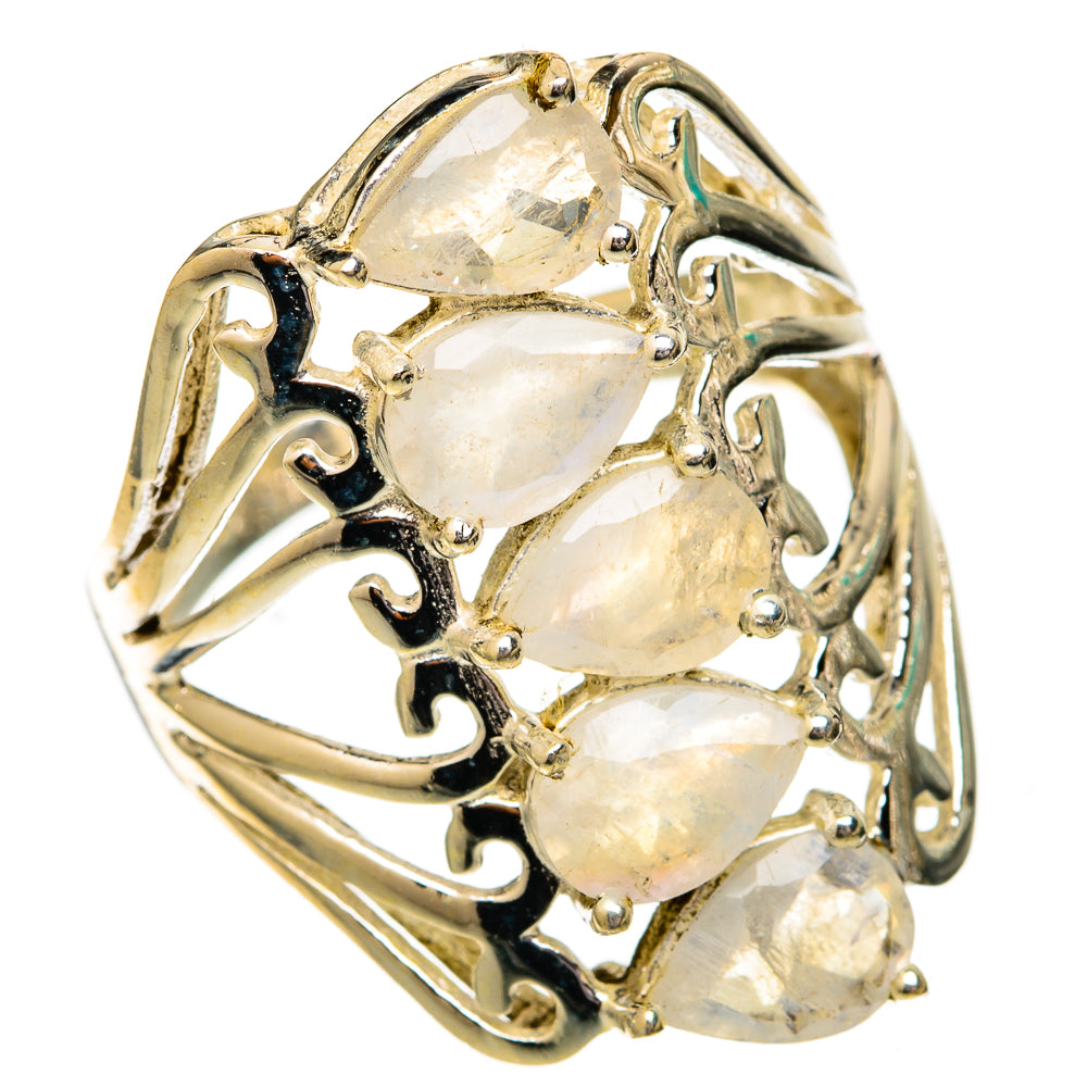 Rainbow Moonstone Rings handcrafted by Anasilvercos - RING118099 - Photo 2
