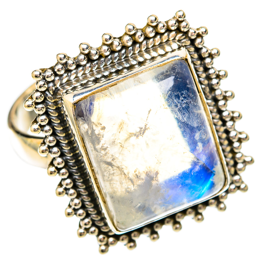 Rainbow Moonstone Rings handcrafted by Anasilvercos - RING118126 - Photo 2