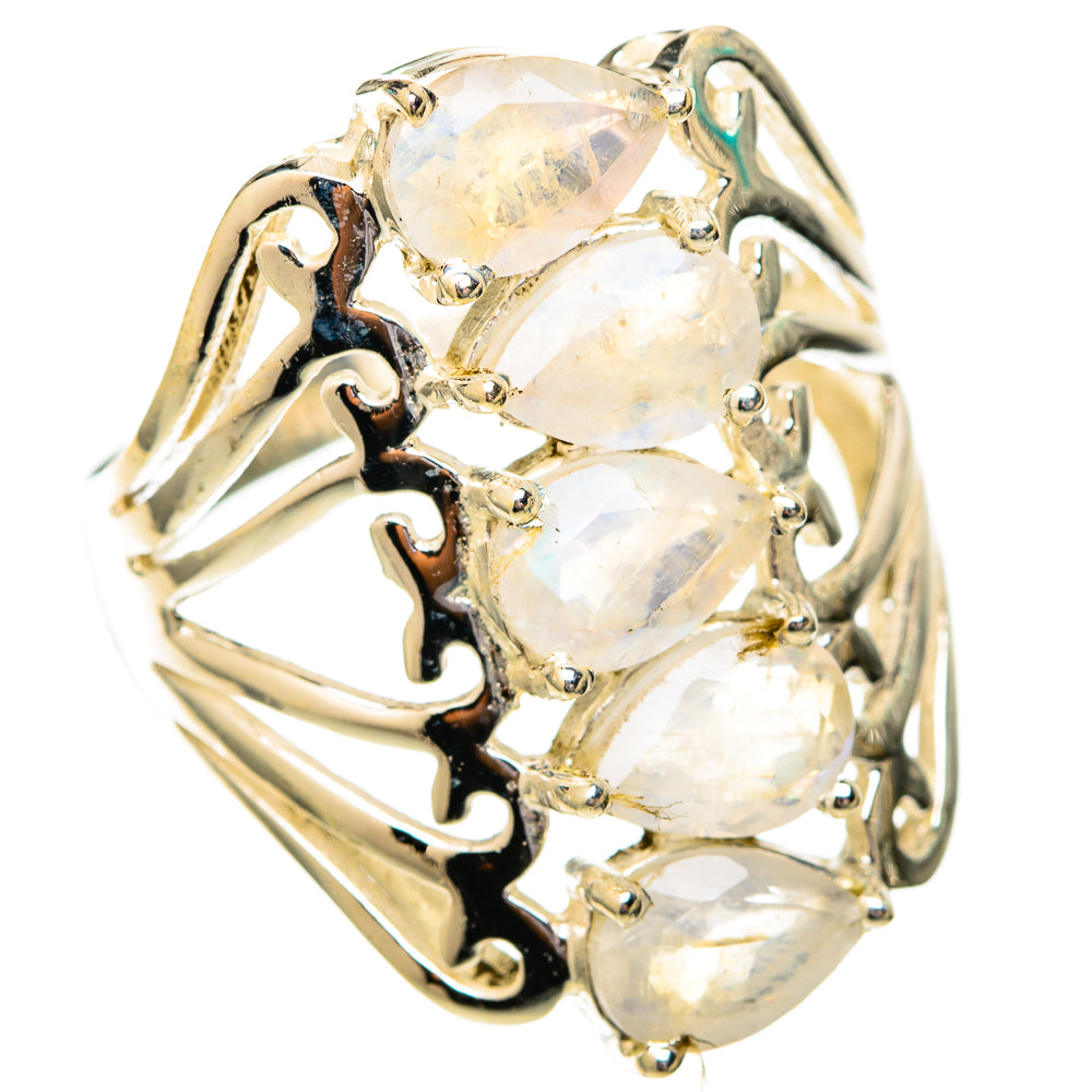 Rainbow Moonstone Rings handcrafted by Anasilvercos - RING118127 - Photo 2