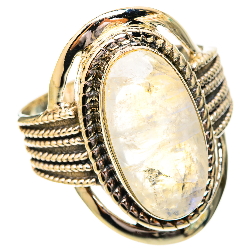 Rainbow Moonstone Rings handcrafted by Anasilvercos - RING118156 - Photo 2