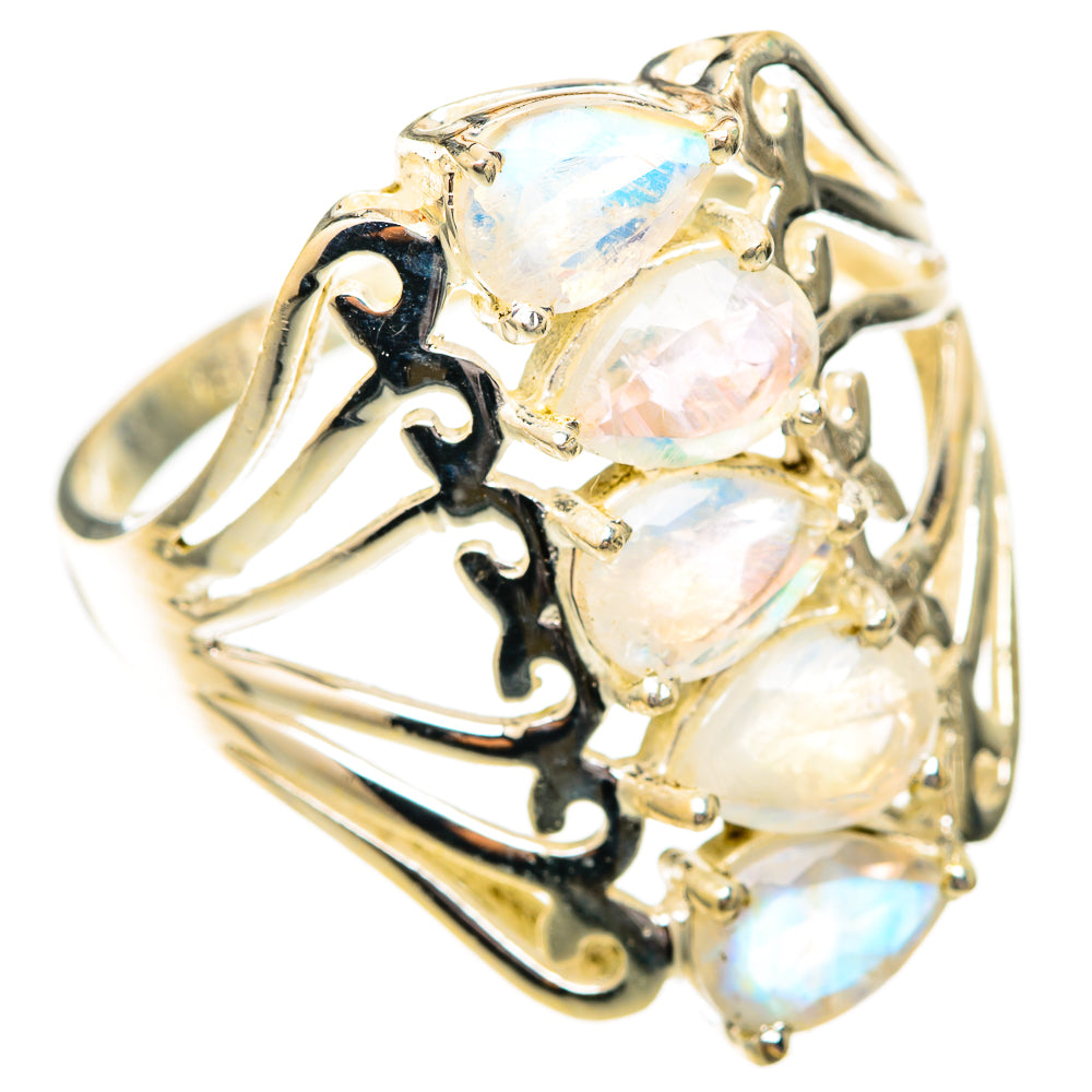 Rainbow Moonstone Rings handcrafted by Anasilvercos - RING118195 - Photo 2