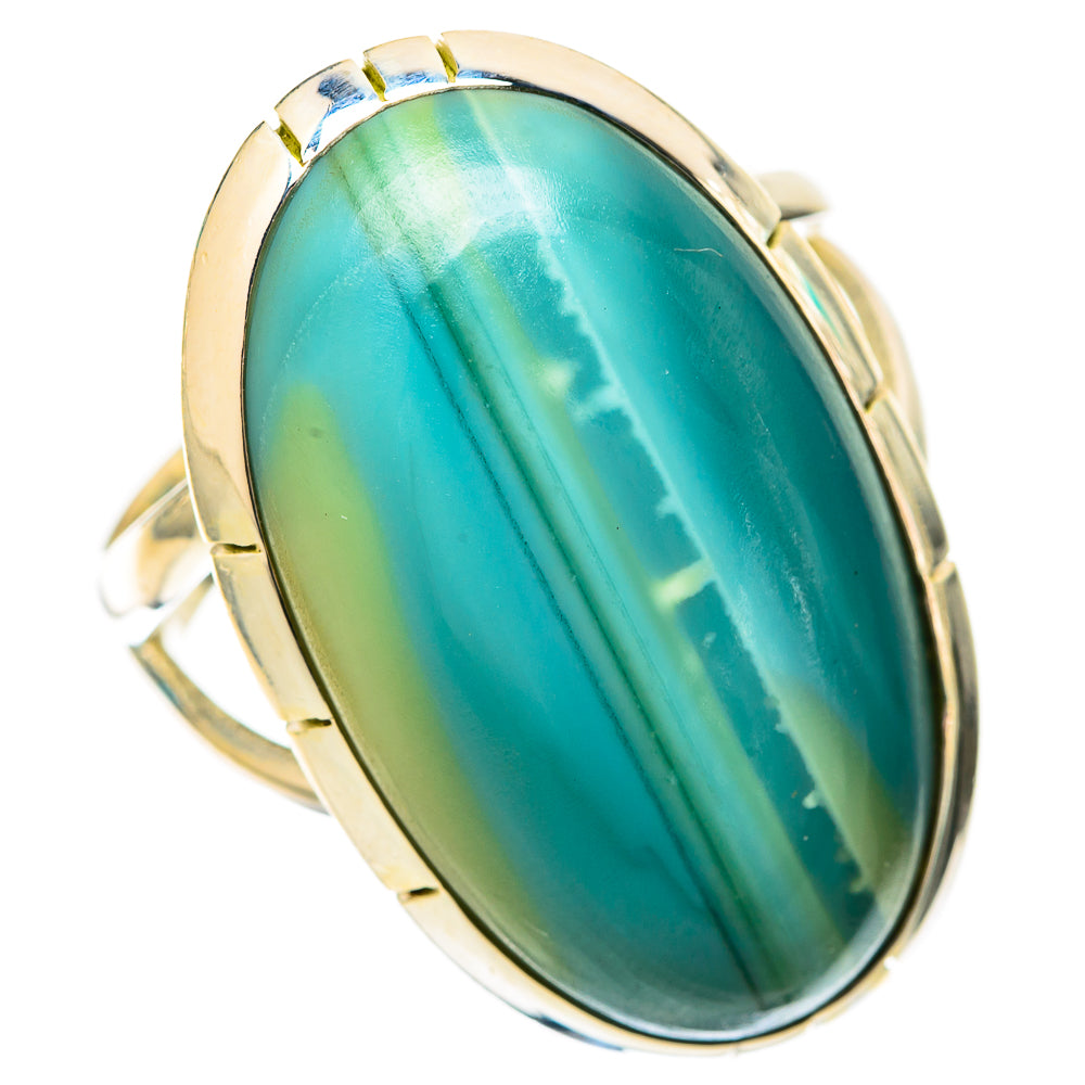 Green Botswana Agate Rings handcrafted by Anasilvercos - RING118204 - Photo 2