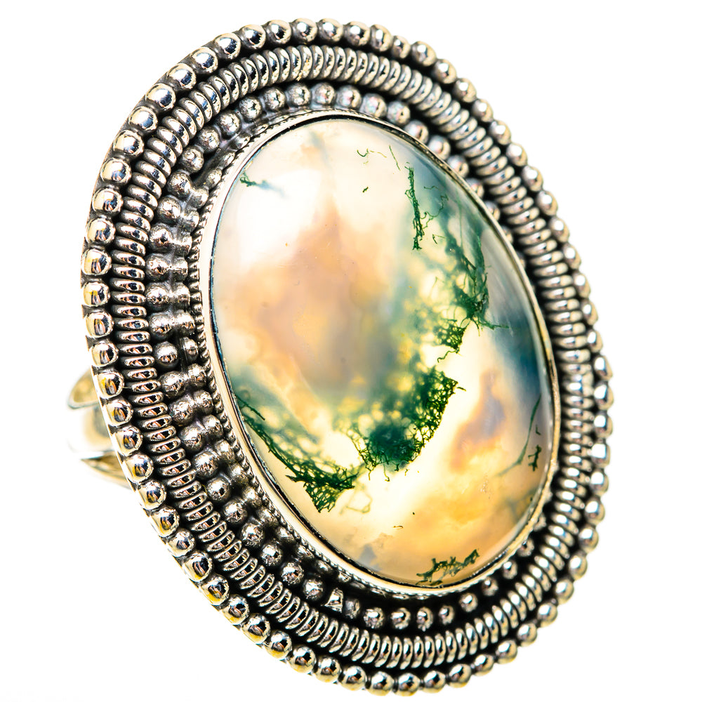 Green Moss Agate Rings handcrafted by Anasilvercos - RING118210 - Photo 2