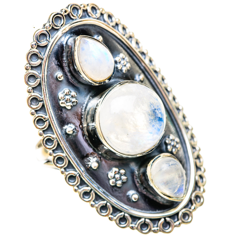 Rainbow Moonstone Rings handcrafted by Anasilvercos - RING118226 - Photo 2