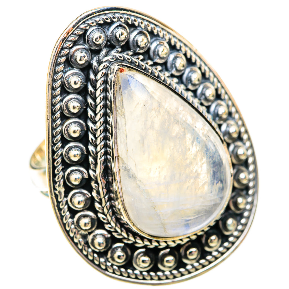Rainbow Moonstone Rings handcrafted by Anasilvercos - RING118227 - Photo 2