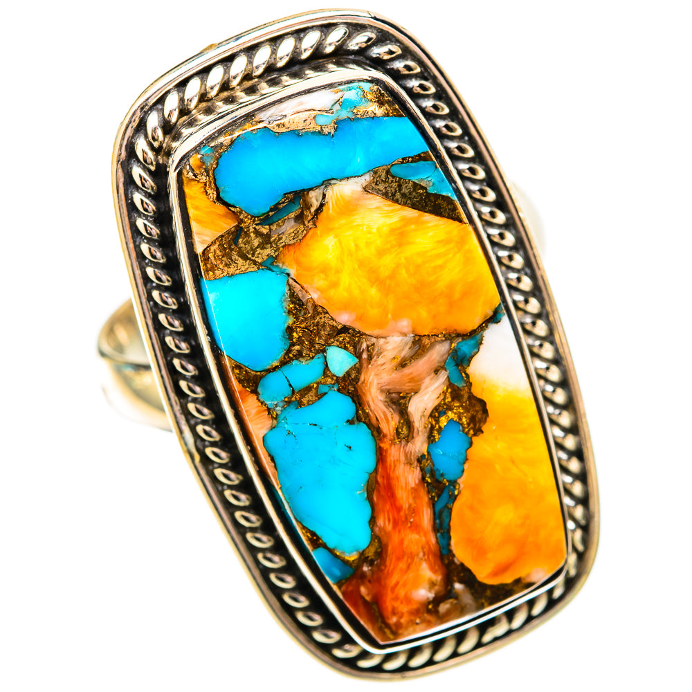Spiny Oyster Turquoise Rings handcrafted by Anasilvercos - RING118232 - Photo 2