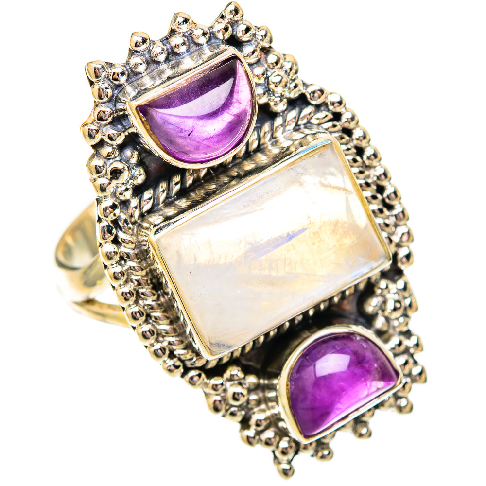 Rainbow Moonstone Rings handcrafted by Anasilvercos - RING118259 - Photo 2
