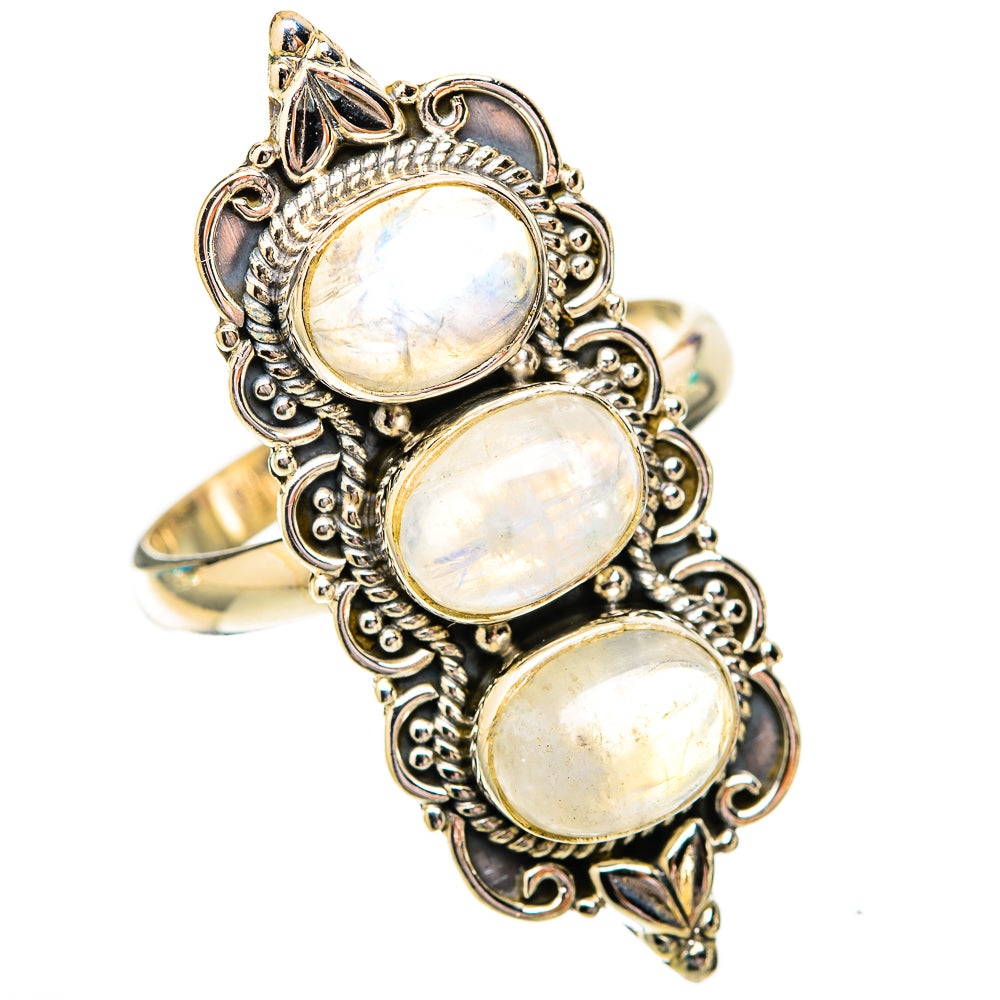 Rainbow Moonstone Rings handcrafted by Anasilvercos - RING118291 - Photo 2