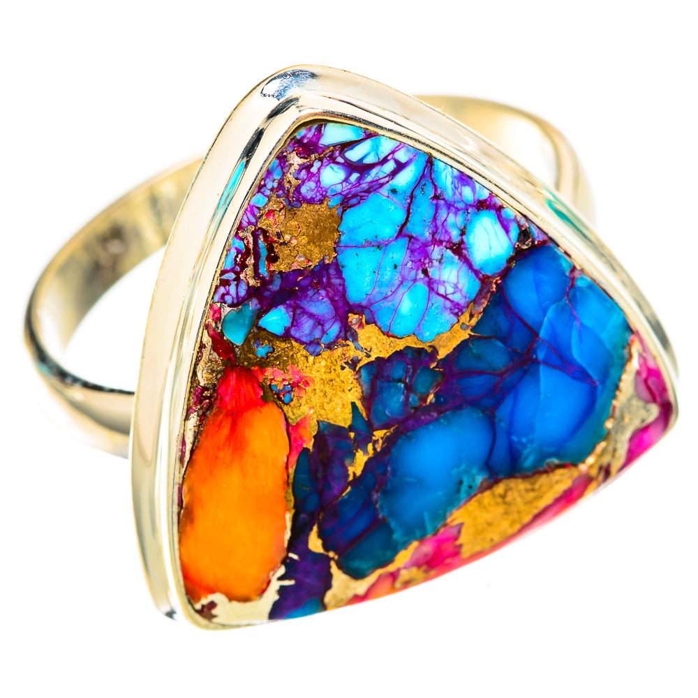 Kingman Pink Dahlia Turquoise Rings handcrafted by Anasilvercos - RING118294 - Photo 2