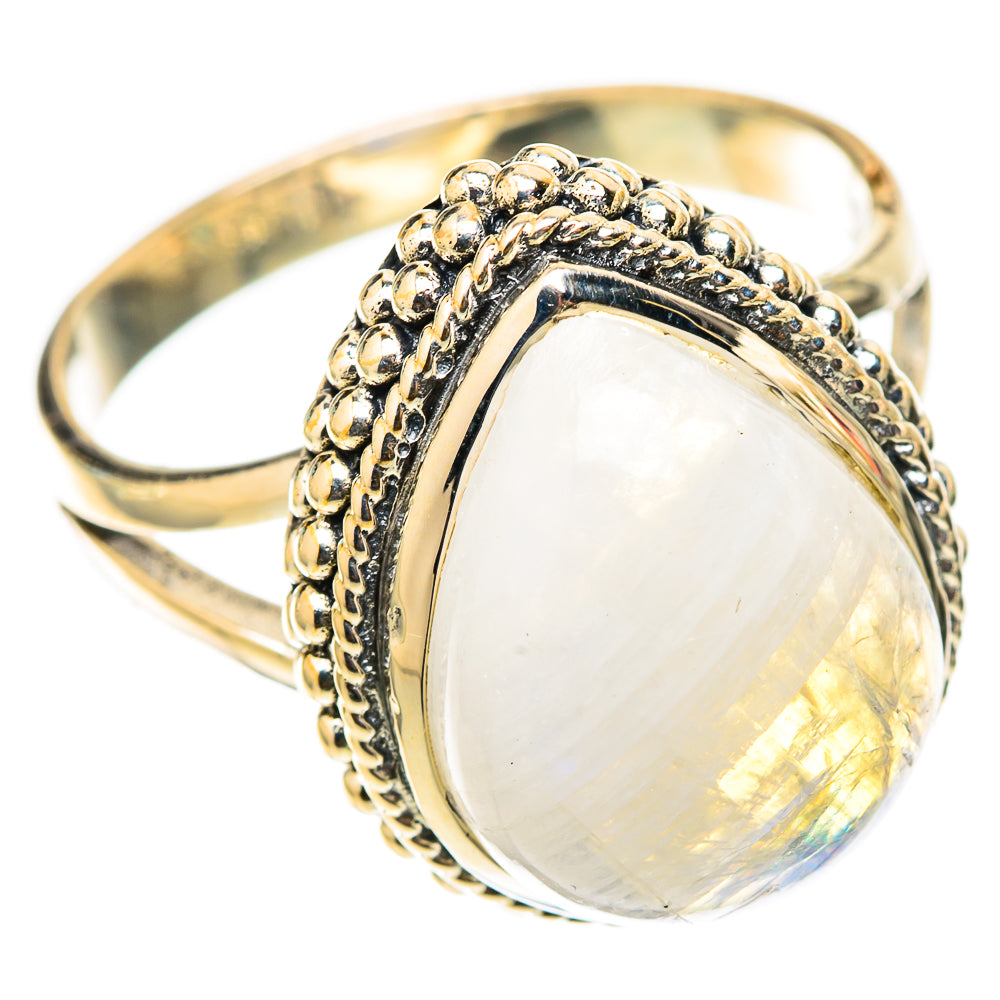 Rainbow Moonstone Rings handcrafted by Anasilvercos - RING118353 - Photo 2