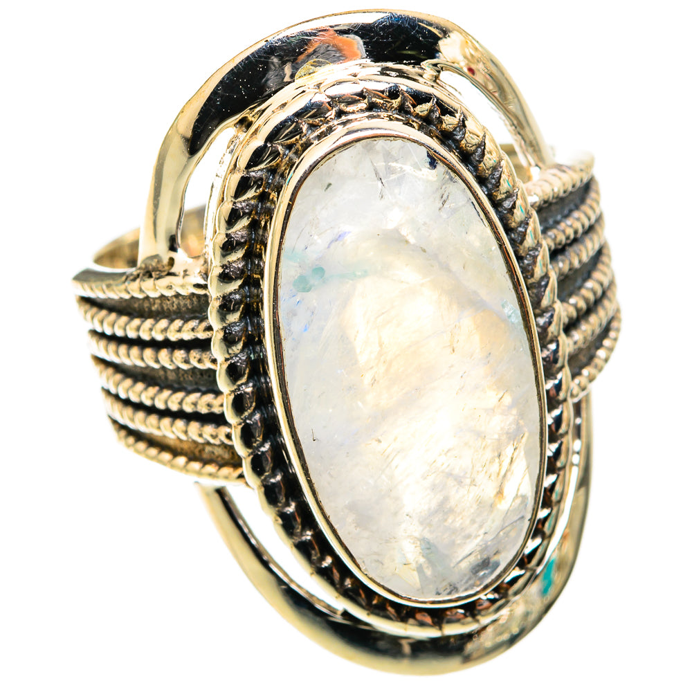 Rainbow Moonstone Rings handcrafted by Anasilvercos - RING118371 - Photo 2