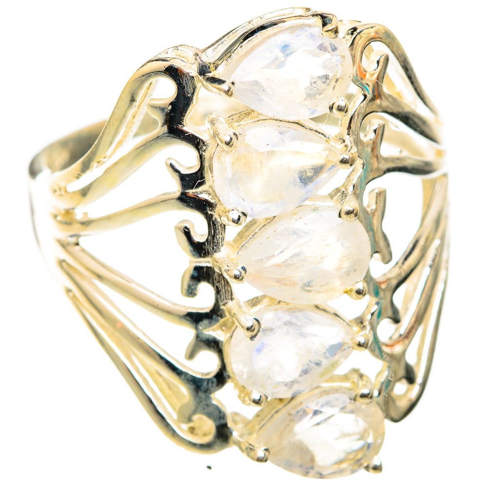 Rainbow Moonstone Rings handcrafted by Anasilvercos - RING118391 - Photo 2