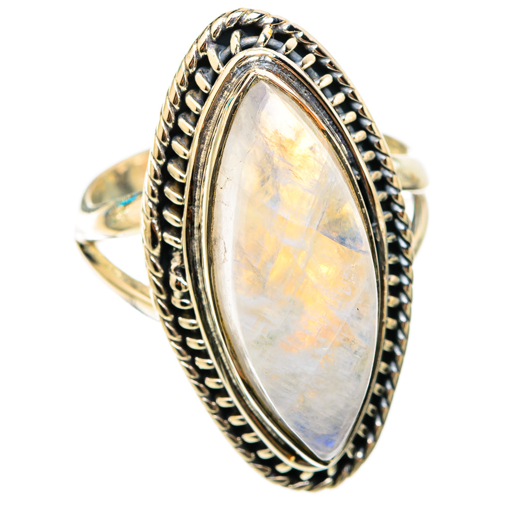 Rainbow Moonstone Rings handcrafted by Anasilvercos - RING118392 - Photo 2
