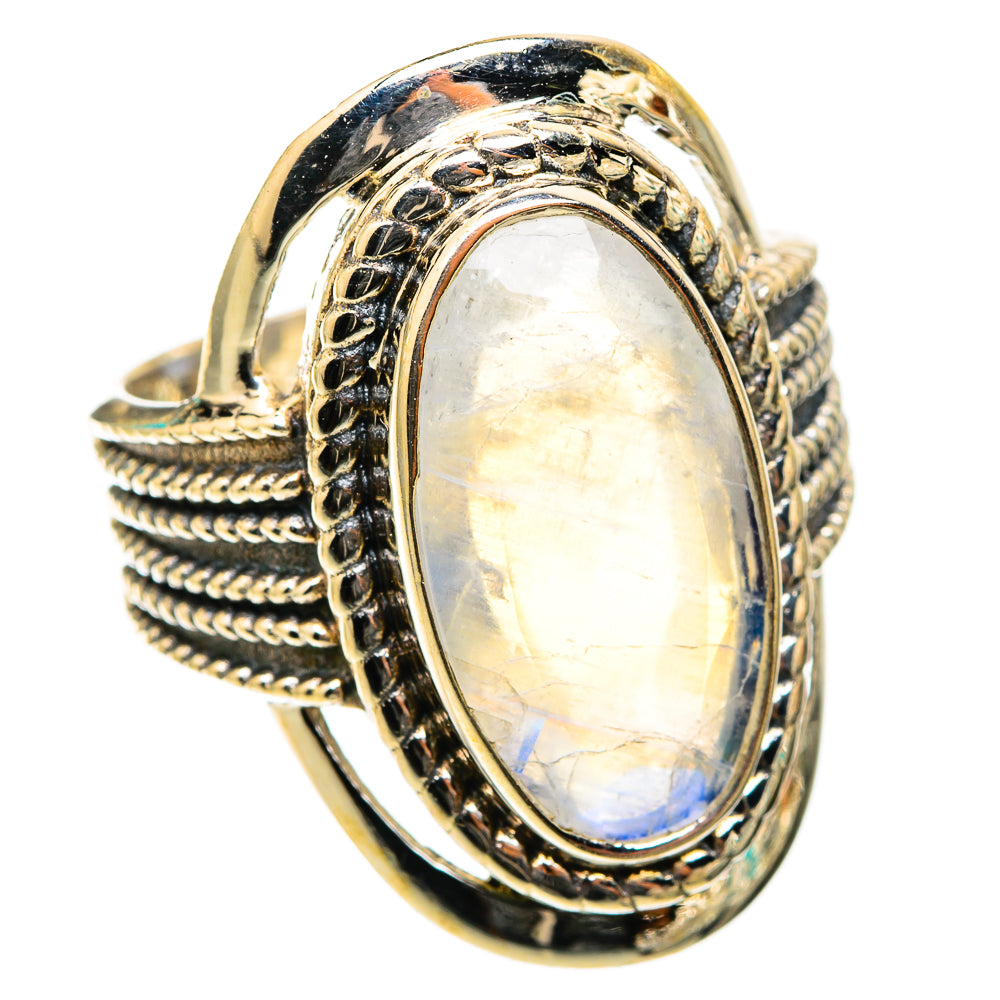 Rainbow Moonstone Rings handcrafted by Anasilvercos - RING118393 - Photo 2